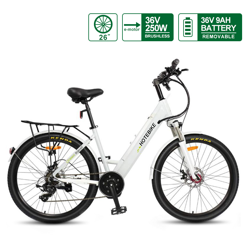 HOTEBIKE Mid-Drive Electric Bike – 36V/48V Hidden Battery, 25-30 km/h, Premium Torque & Stability
