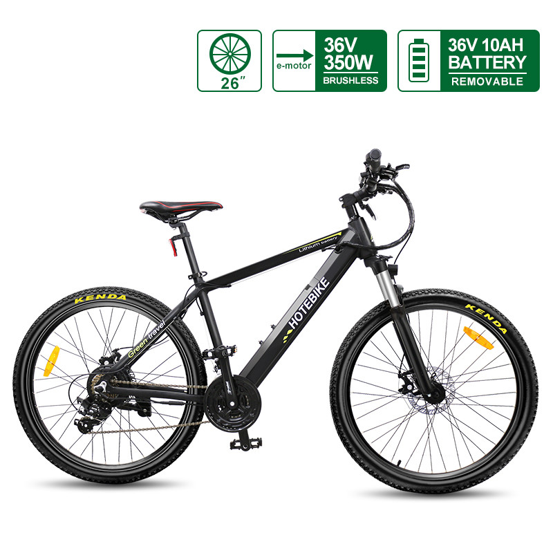 HOTEBIKE A6AH26 26 Electric Mountain Bike – 36V 350W Motor, Hidden Battery, 60-80km Range, Shimano 21-Speed