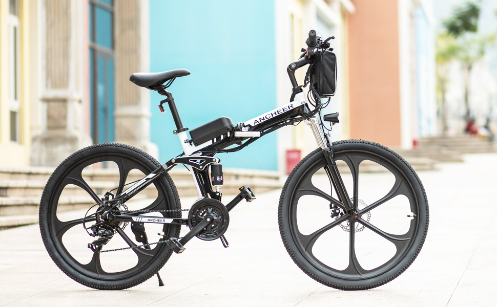 ANCHEER Opvouwbare Elektrische Mountainbike met 26″ Superlichte Magnesiumlegering 6-Spaaks Geïntegreerd Wiel, Premium Volledige Veringssysteem en 21 Versnellingen - blog - 2
