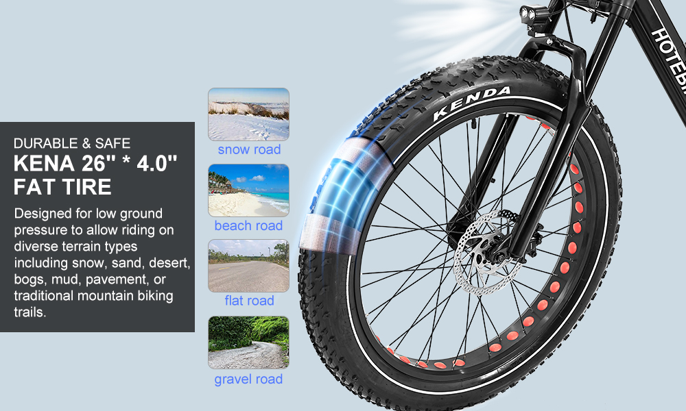 HOTEBIKE 2000W 26 Fat Tire Elektrische Fiets – 60V 24Ah Samsung Accu, 55 km/u Topsnelheid, All-Terrain Beest - Elektrische Fiets Canada - 4