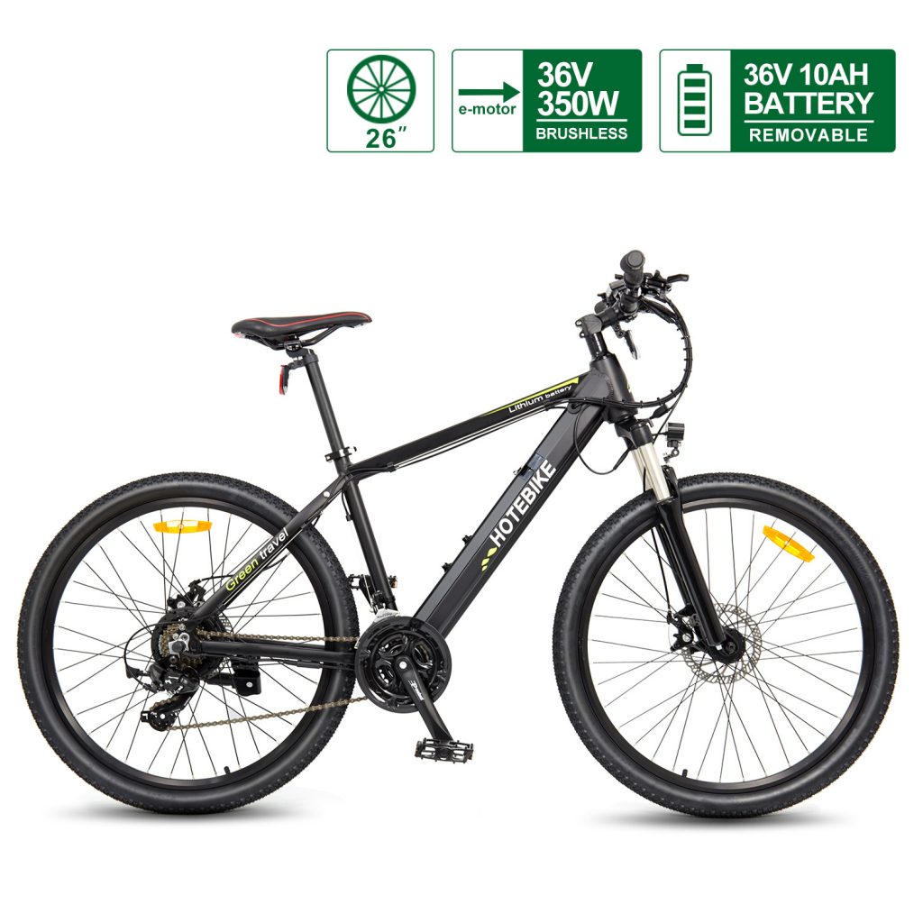 HOTEBIKE Electric Mountain Bike 36V 350W – 26 Hidden Battery Ebike for Adults – Powerful Commuting & Off-Road Adventure