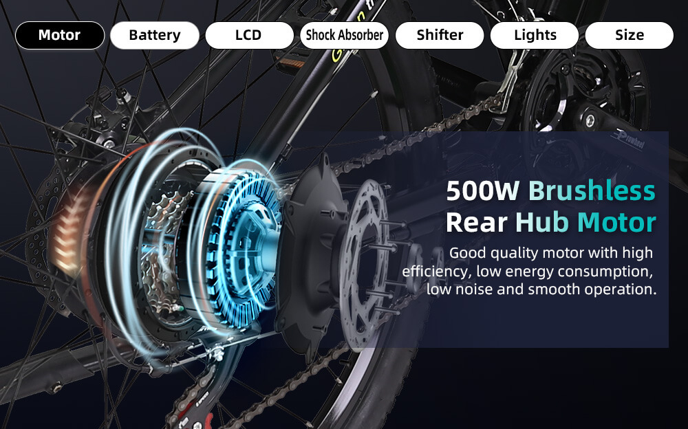 HOTEBIKE Volledig geveerde elektrische mountainbike – 500W motor, 48V 13Ah accu, Shimano 21-versnellingen - Elektrische Fiets Europa - 2