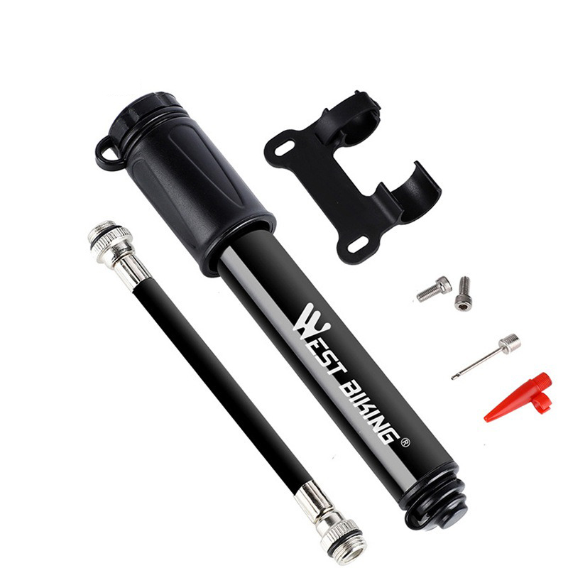HOTEBIKE Mini Draagbare Hogedruk Fietspomp – 100 PSI, Aluminium Cilinder, Universele Ventiel, Ingebouwde Slang