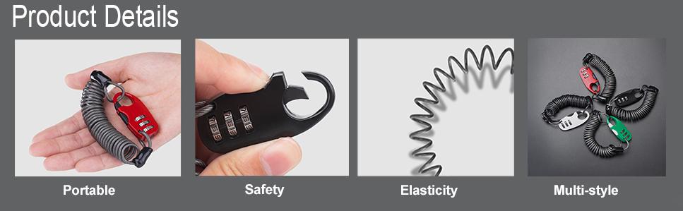 Mini Anti-Theft Bike Cable Lock – Portable 3-Digit Resettable Combination Lock for Helmet, Luggage, and Bicycle Security 4 Mini Anti-Theft Bike Cable Lock – Portable 3-Digit Resettable Combination Lock for Helmet, Luggage, and Bicycle Security - Bike Lock - 4