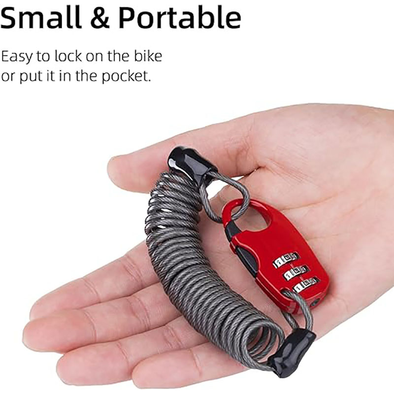 Mini Anti-Theft Bike Cable Lock – Portable 3-Digit Resettable Combination Lock for Helmet, Luggage, and Bicycle Security 3 Mini Anti-Theft Bike Cable Lock – Portable 3-Digit Resettable Combination Lock for Helmet, Luggage, and Bicycle Security - Bike Lock - 3