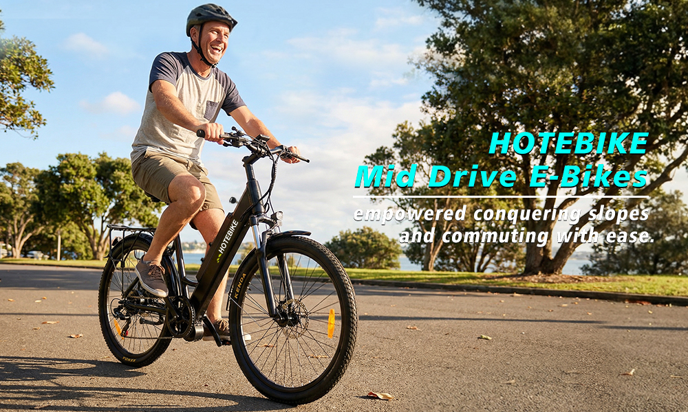HOTEBIKE Mid-Drive Electric Bike – 36V/48V Hidden Battery, 25-30 km/h, Premium Torque & Stability - Mid-Drive Motor Electric Bicycle - 1