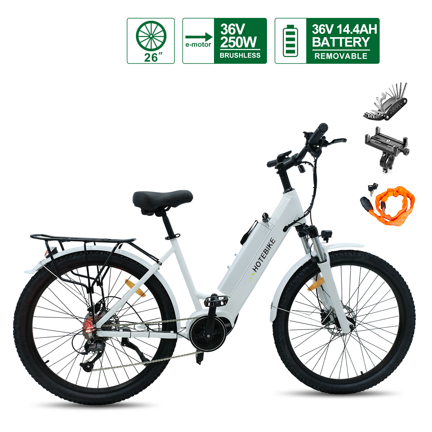 HOTEBIKE A5AH27.5MD Mid-Drive Electric Bike – 27.5 Fat Tire, Full Suspension, 250W Bafang Motor